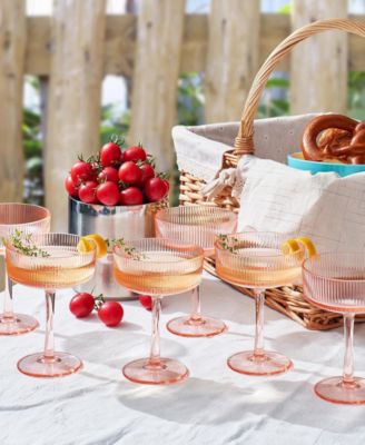 Khen Art Deco Shatterproof Coupe Glasses, Set of 6