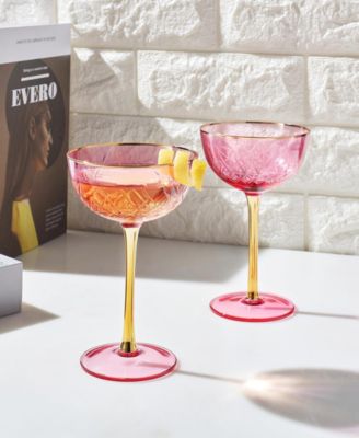 Vintage Art Deco Coupe Glasses, Set of 2