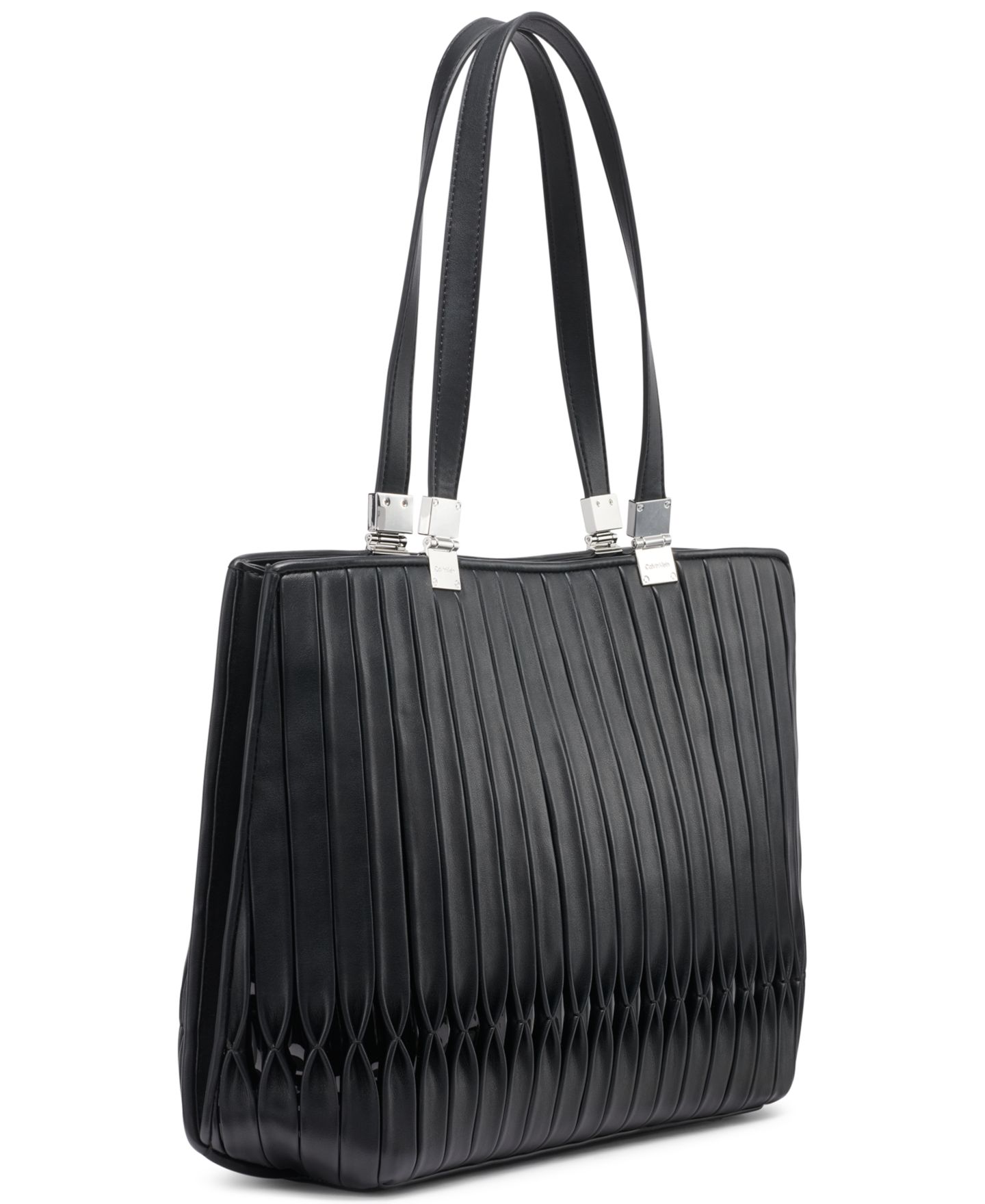 Женская сумка Calvin Klein Granite Pleated, цвет: Чёрный / Серебристый — фото 4