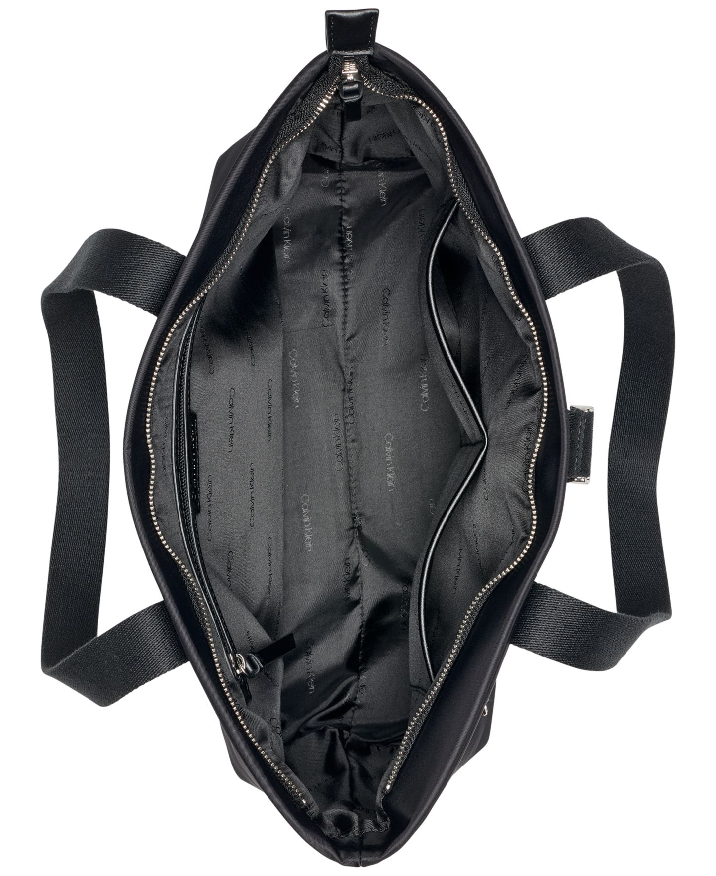 Женская сумка Calvin Klein Elora Nylon Top Zipper, цвет: Чёрный / Серебристый — фото 4