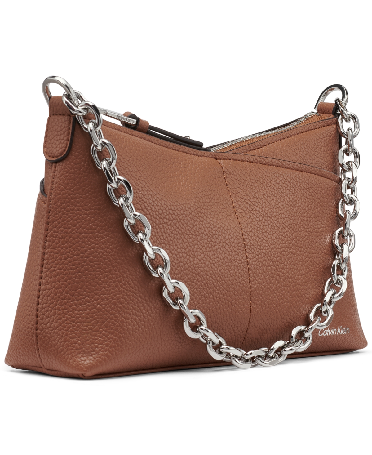 Shop Calvin Klein Zoe Chain Mini Crossbody Bag In Caramel