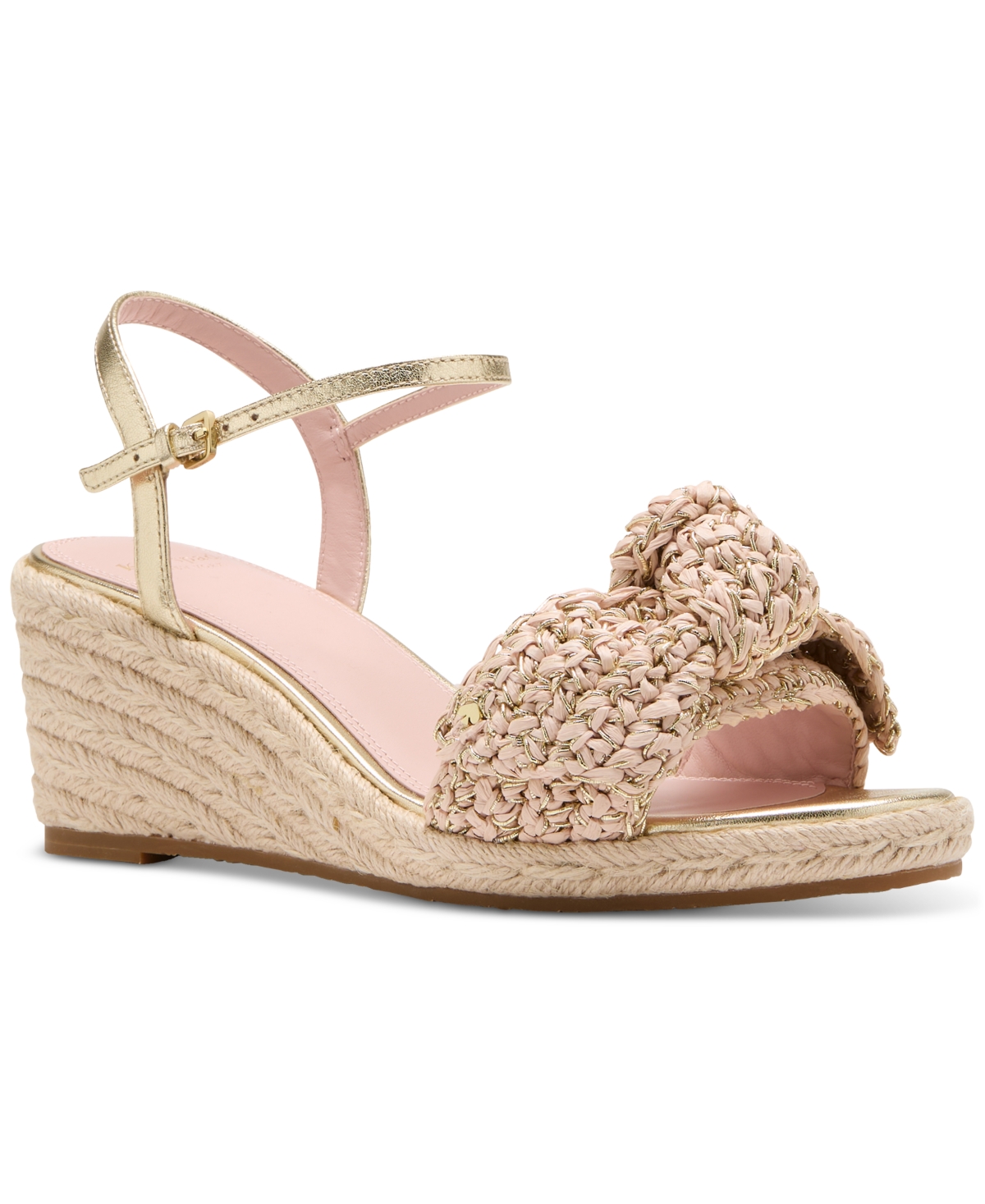KATE SPADE WOMEN'S LEANDRA RAFFIA ESPADRILLE WEDGE SANDALS 