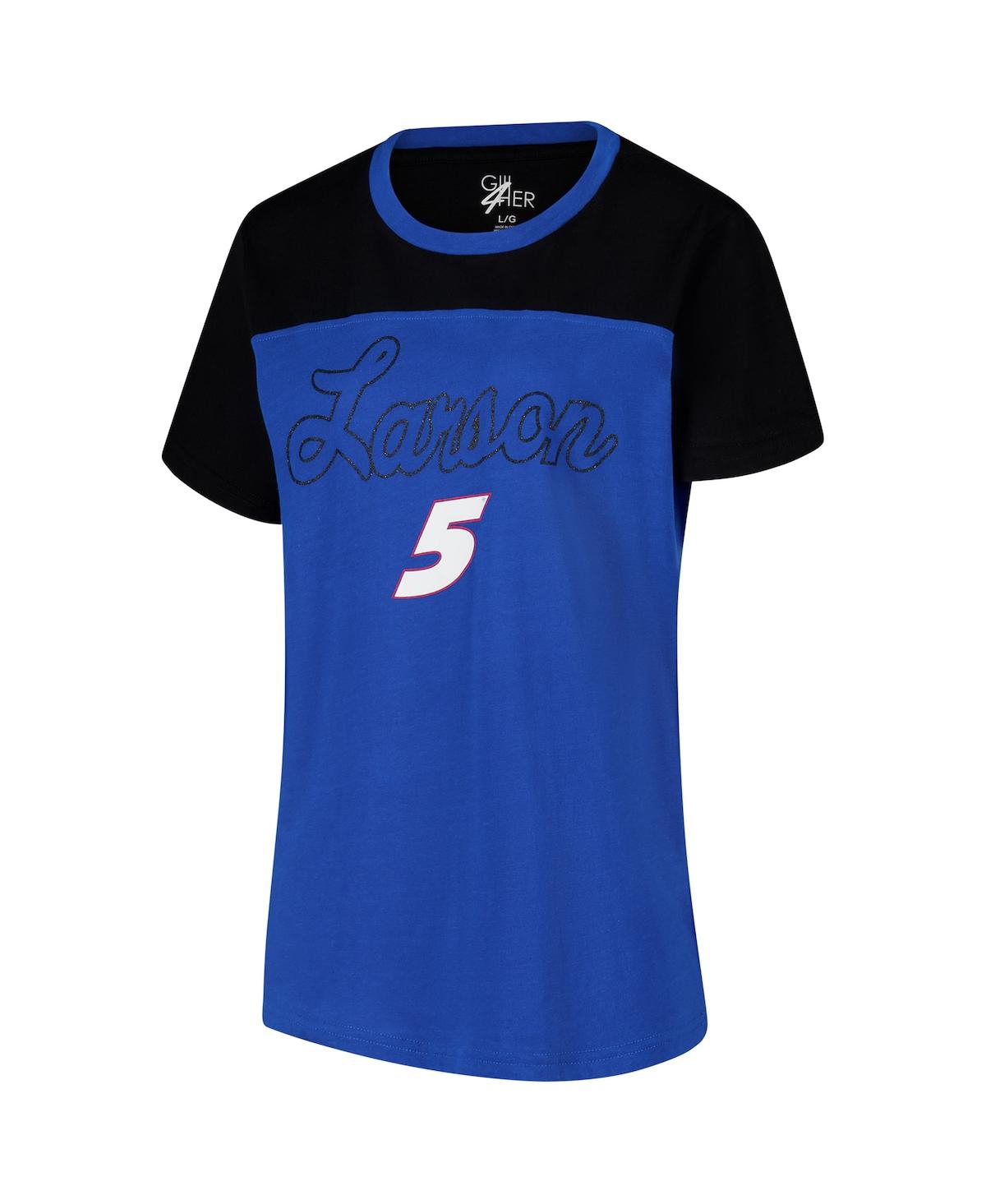 G-iii 4her By Carl Banks Women's Royal Kyle Larson Cheer Color Blocked T-shirt In Royal