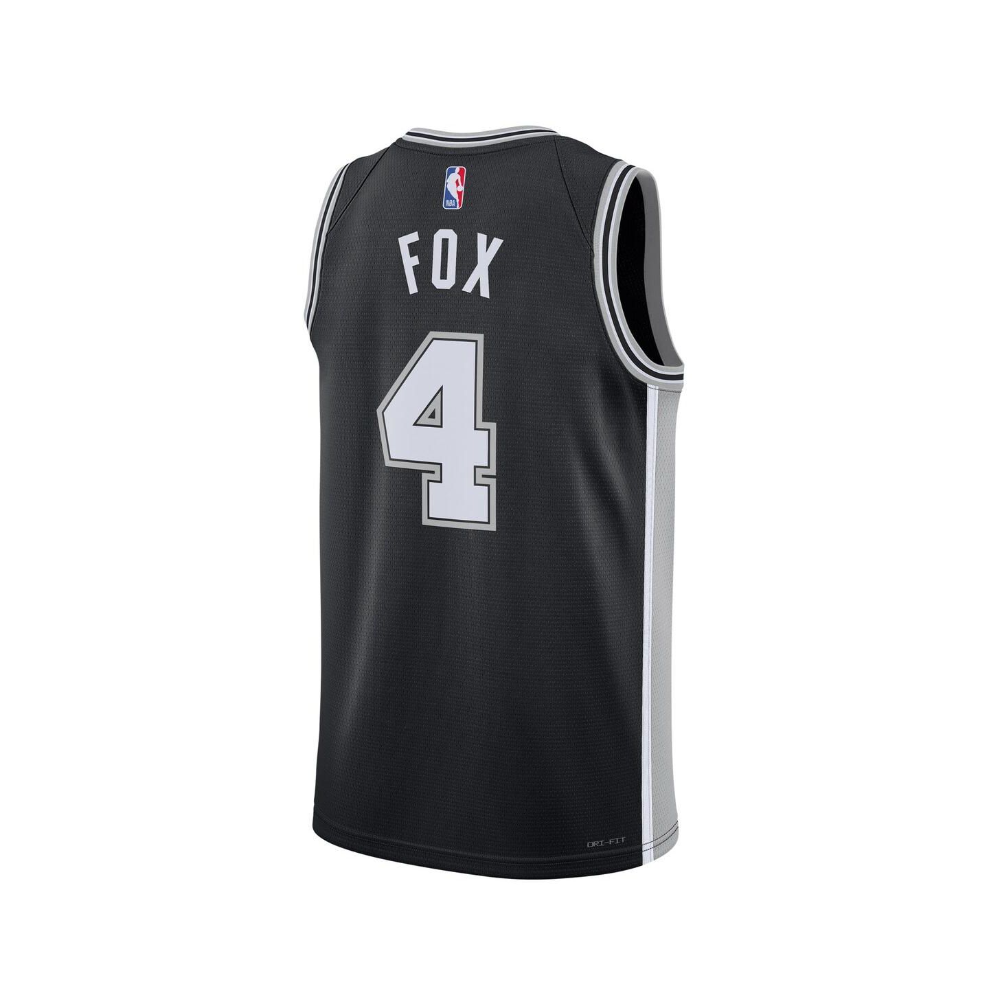 Топ Nike De'Aaron Fox Black San Antonio Spurs Swingman Player Jersey - Icon Edition — фото 3