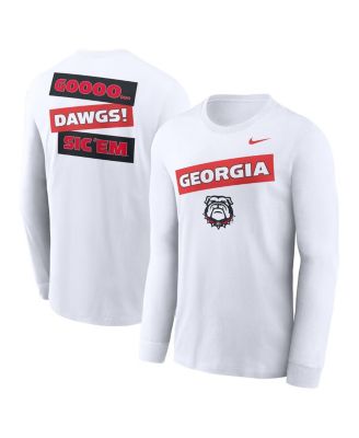 Nike - Men's White Georgia Bulldogs Two-Hit Classic Location Long Sleeve T-shirt