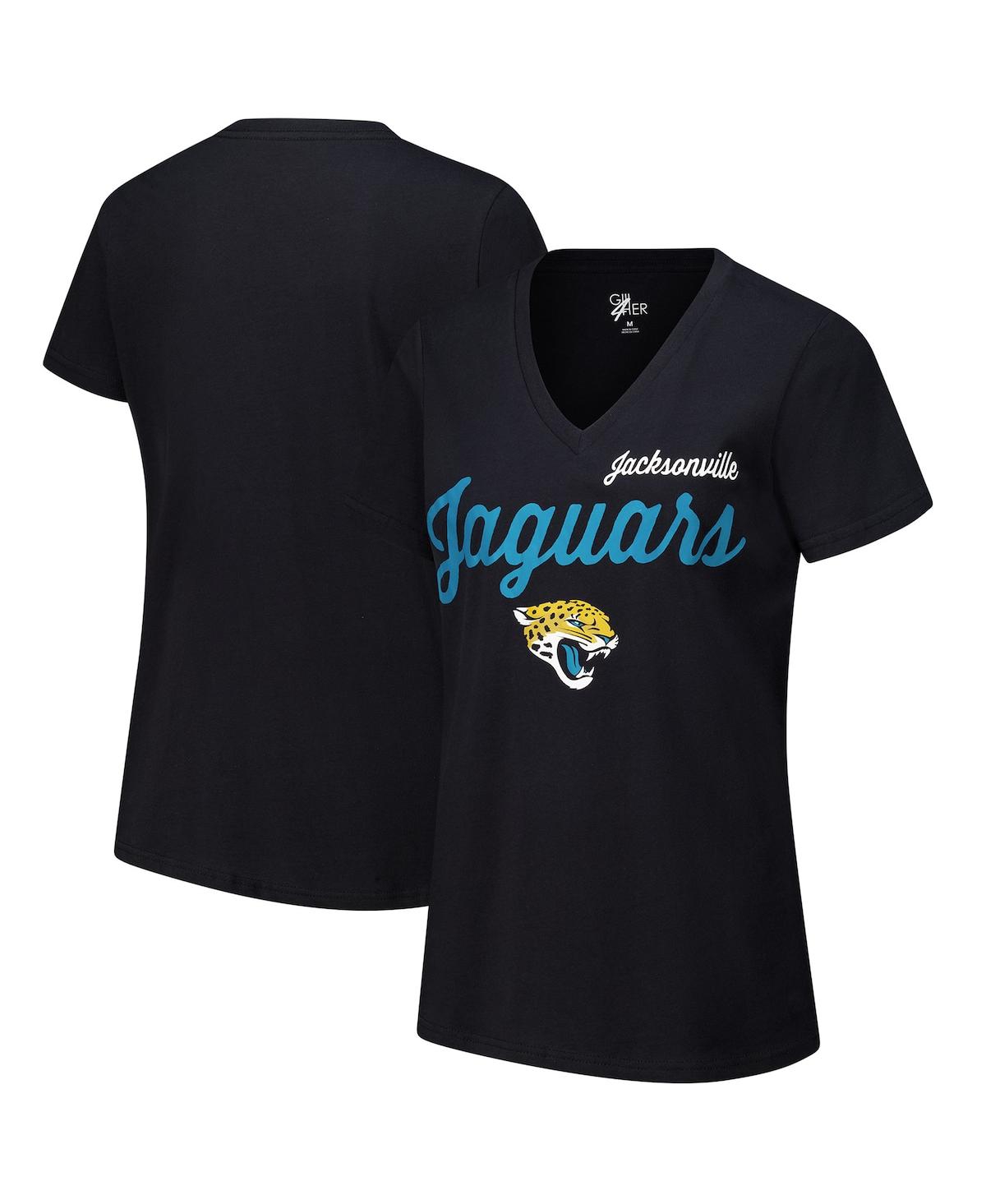 Women's Black Jacksonville Jaguars Post Season V-Neck T-Shirt - Black