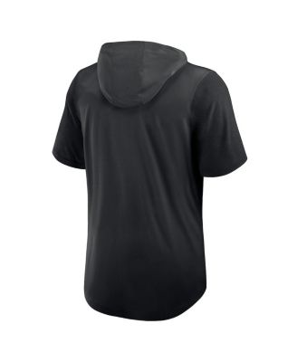 Men's Black Cincinnati Reds Tri-Blend Performance Hoodie T-Shirt