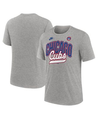 Nike - Men's Heather Gray Chicago Cubs Cooperstown Collection Retro Tri-Blend T-Shirt