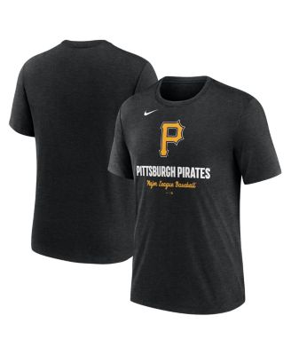 Nike - Men's Heather Black Pittsburgh Pirates Logo Tri-Blend T-shirt