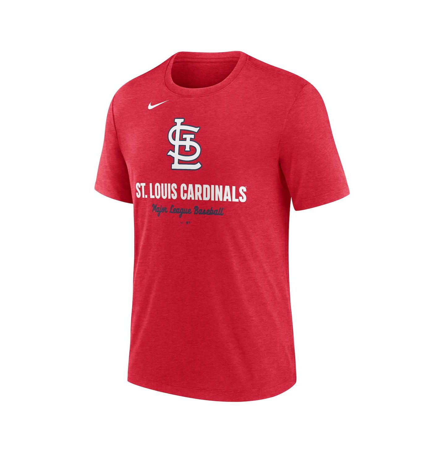 Мужская футболка Nike Heather Red St. Louis Cardinals Logo Tri-Blend — фото 2