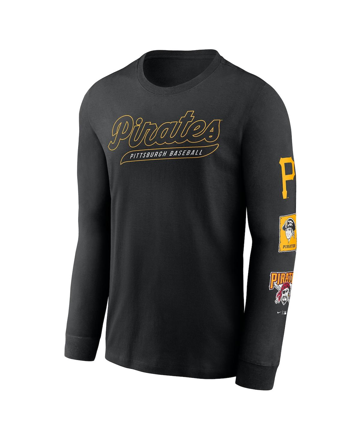 Nike Men's Black Pittsburgh Pirates Cooperstown Collection Knockout Long Sleeve T-shirt In Black
