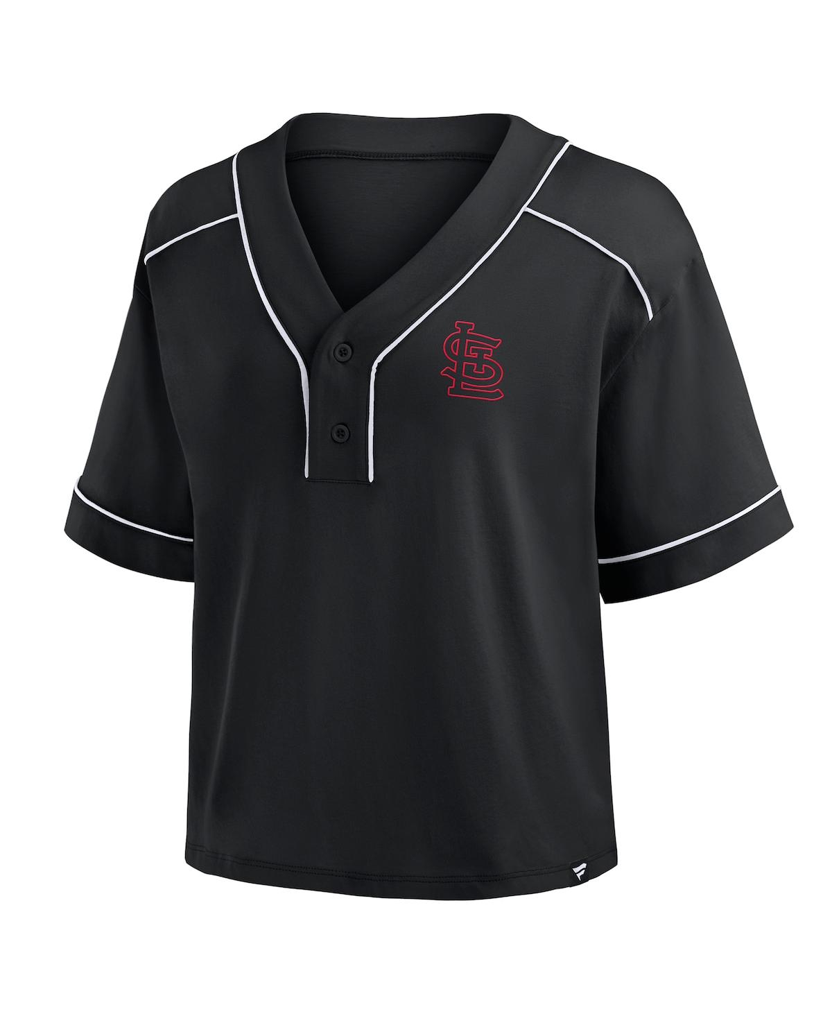 Fanatics Women's Black Philadelphia Phillies Oversized Champ Game Midi Cropped V-neck T-shirt In Black