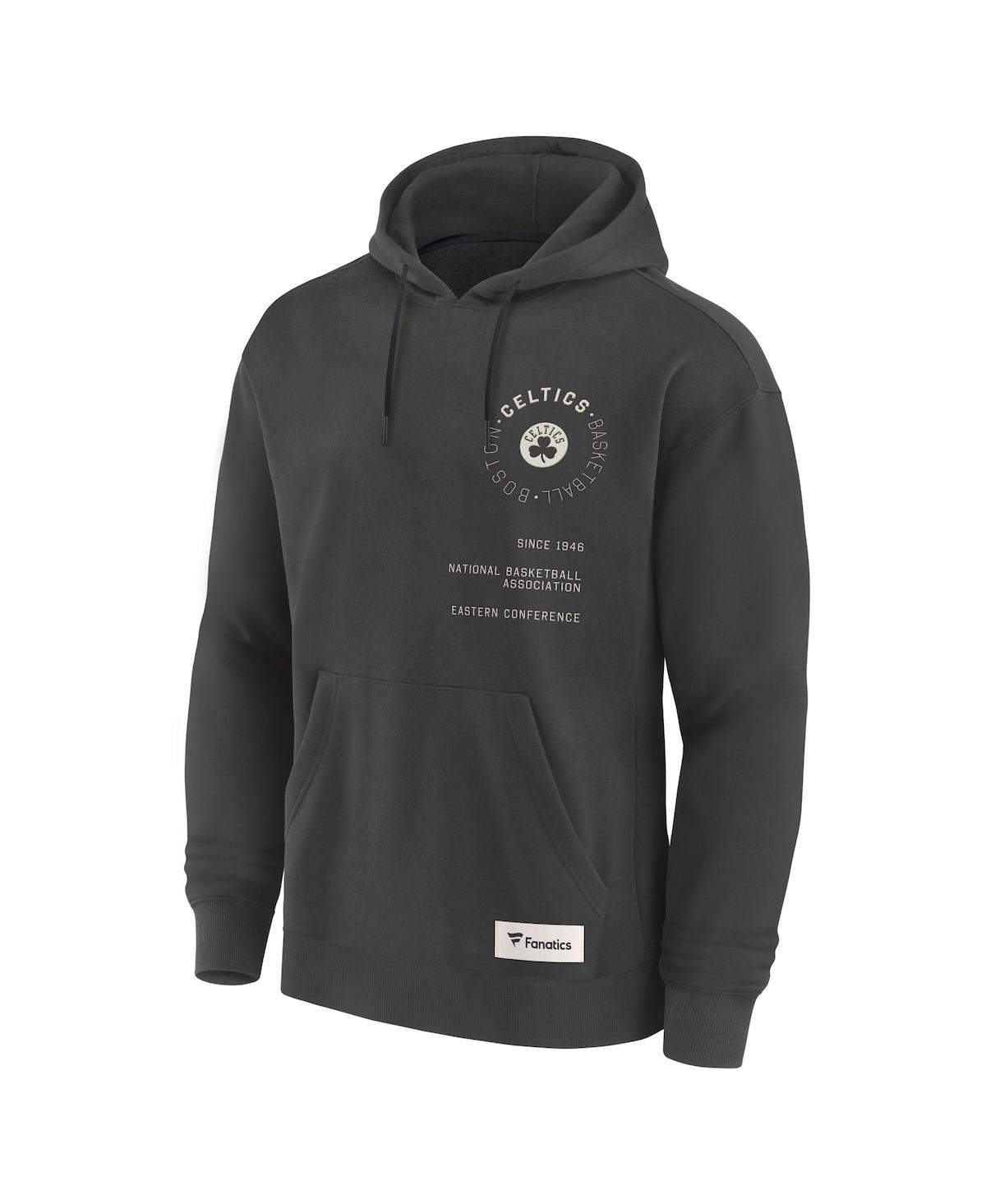 Fanatics Men's Gray Boston Celtics Future Ground Info Elements Premium Pullover Hoodie In Black