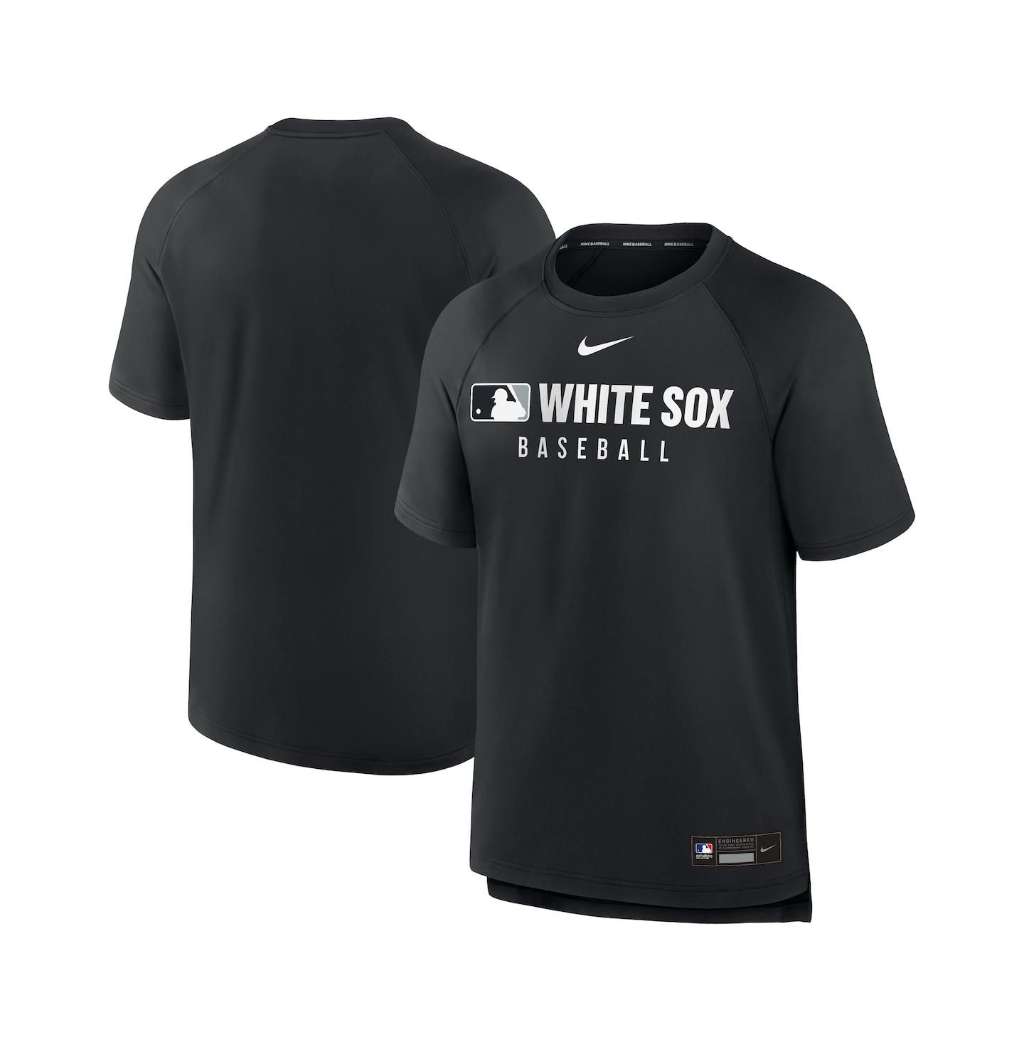 Мужская футболка Nike Black Chicago White Sox Authentic Collection Pregame Raglan Performance — фото 1