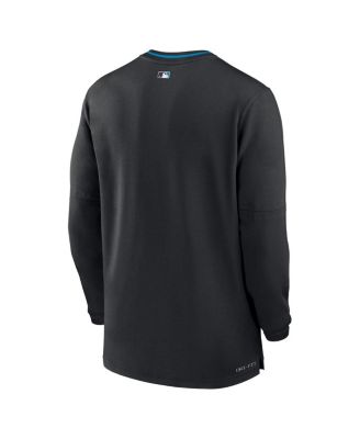 Men's Black Miami Marlins Authentic Collection Performance Half-Zip Top