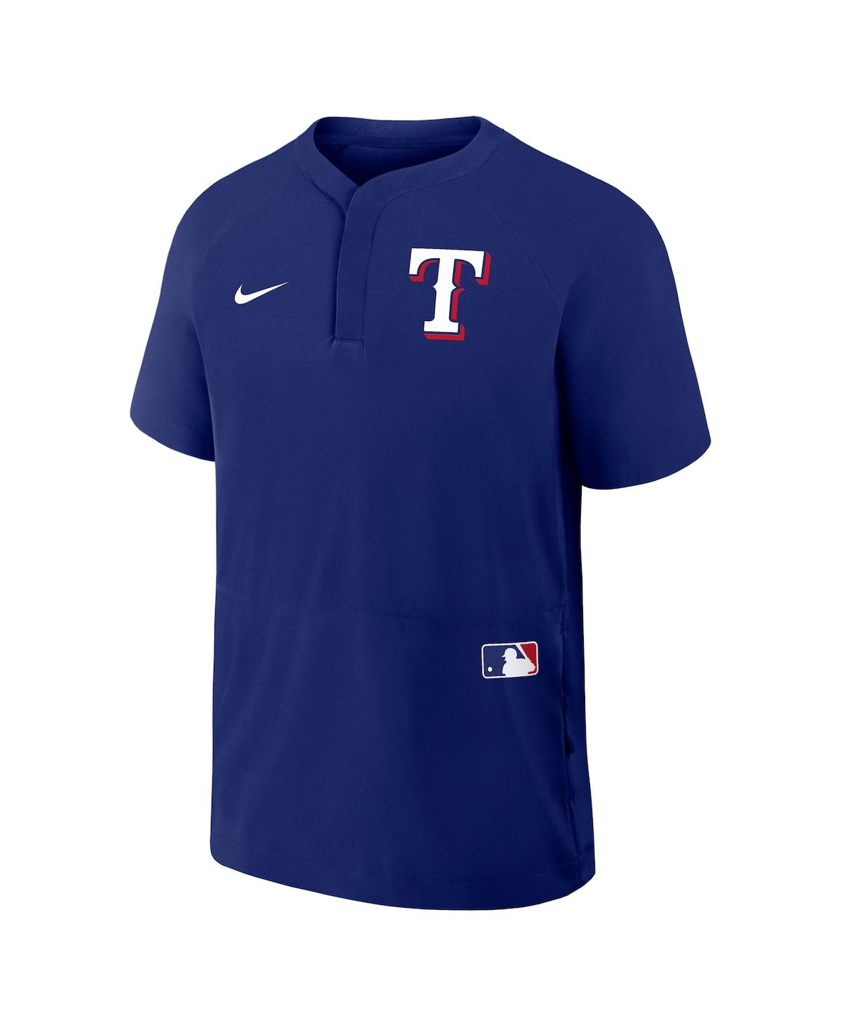 Nike Men's Royal Texas Rangers Authentic Collection Raglan Short Sleeve Windshirt In Royal