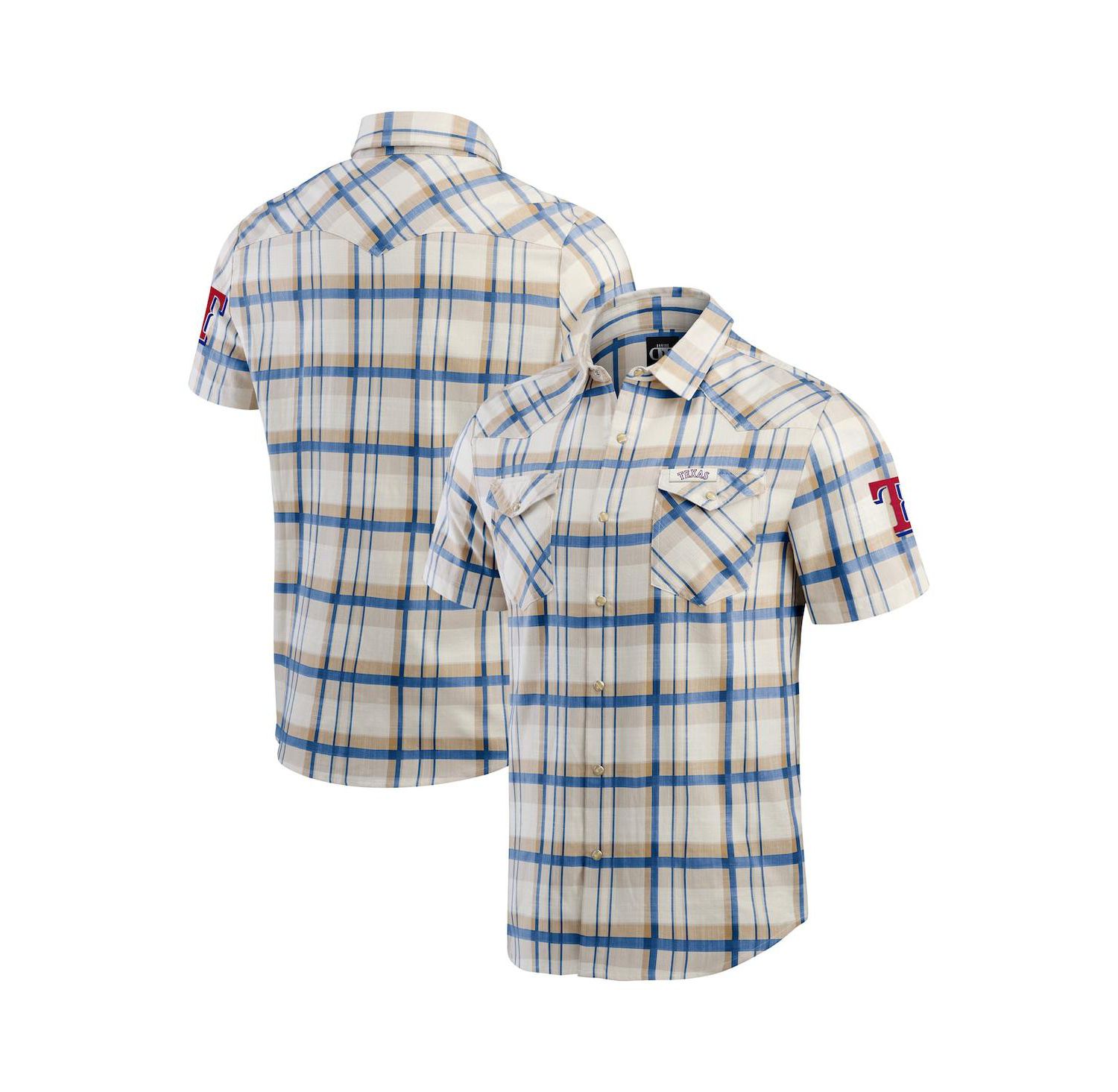 Men's Royal Texas Rangers Plaid Full-Snap Shirt