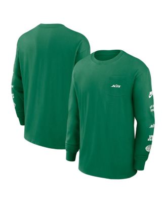 Nike - Men's Green New York Jets Rewind Heavy Max 90 Pocket Long Sleeve T-Shirt