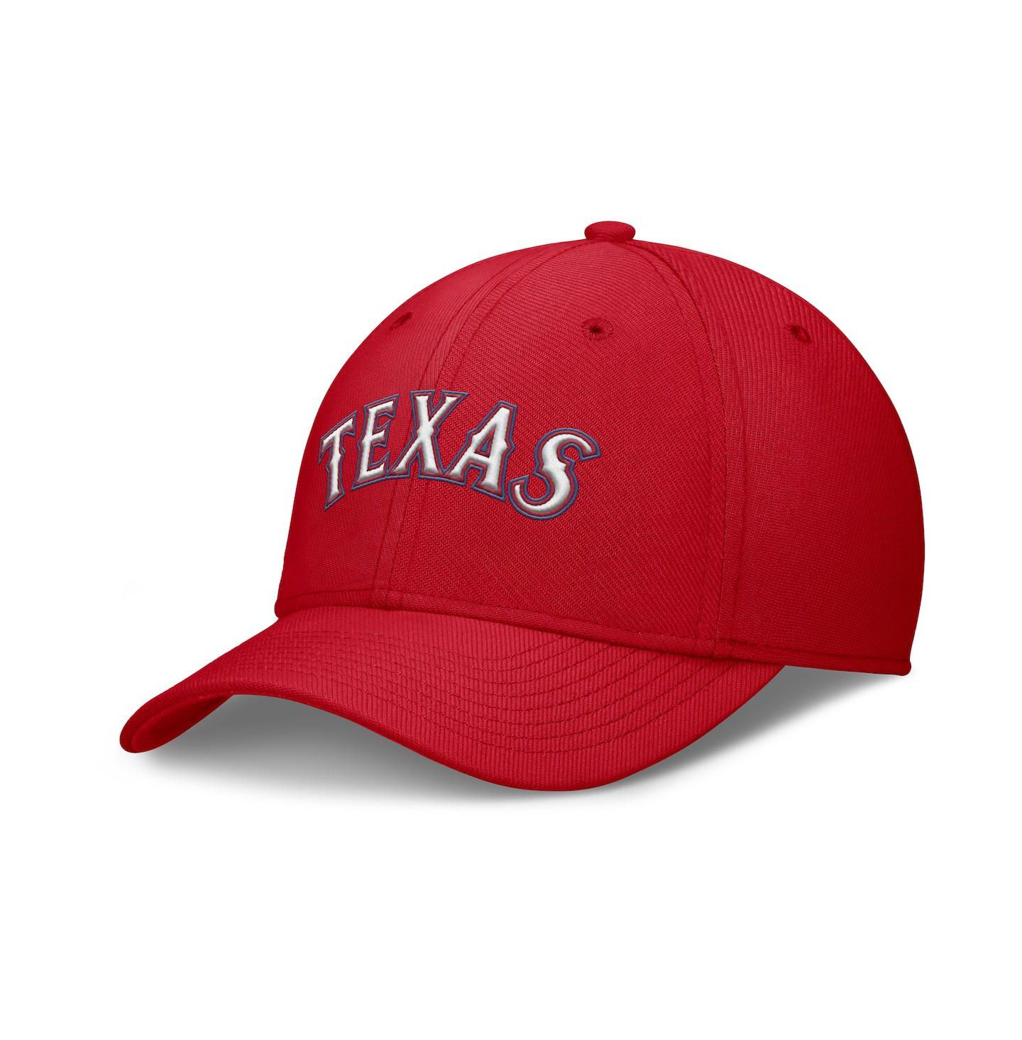 Мужская кепка Nike Red Texas Rangers Rise Performance Flex Hat — фото 1