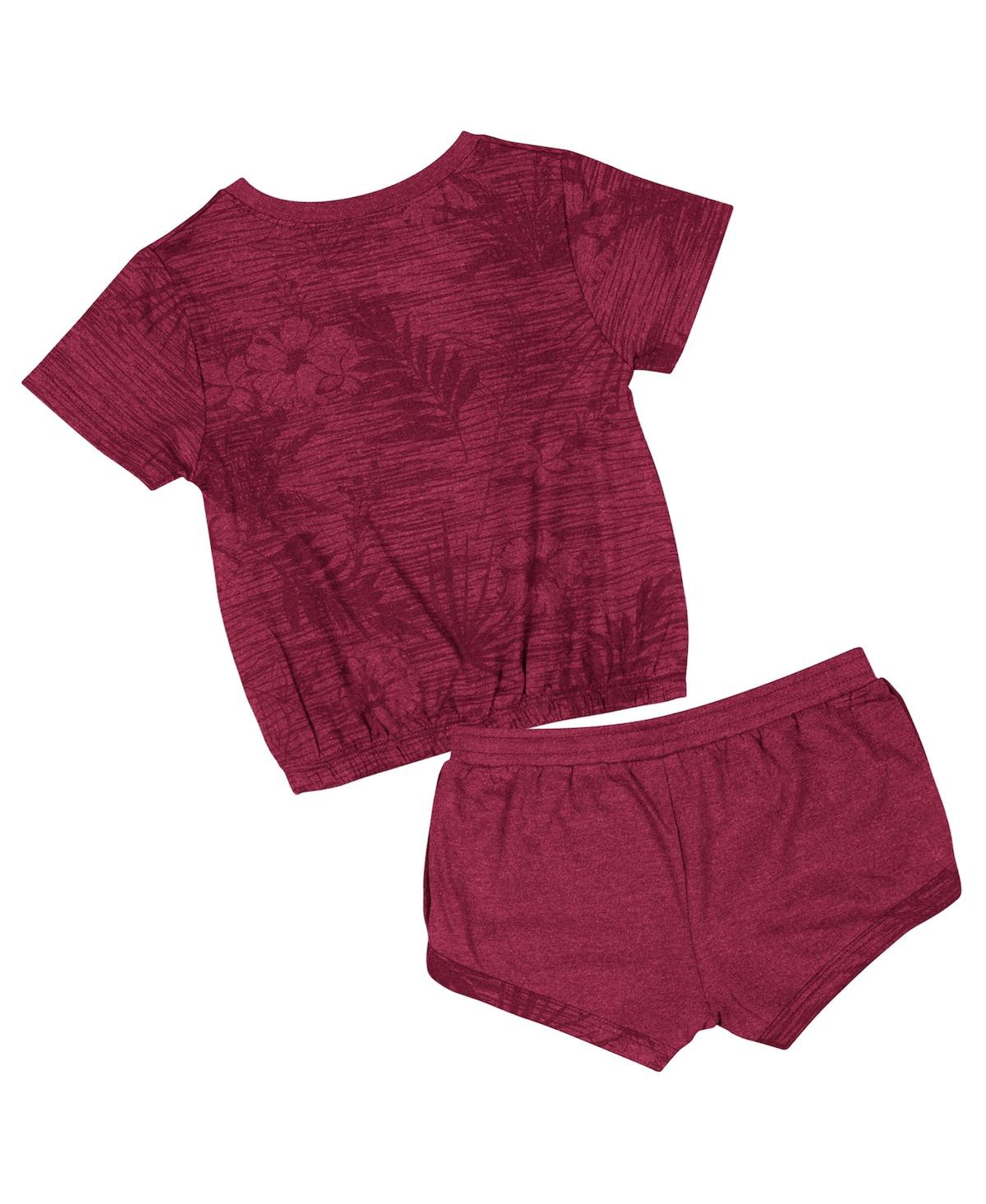 Colosseum Toddler 2-piece Garnet Florida State Seminoles Fern T-shirt And Shorts Set In Garnet