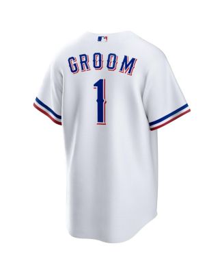 Men's White Texas Rangers 1 Groom Home Replica Jersey