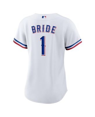 Women's White Texas Rangers 1 Bride Home Replica Jersey
