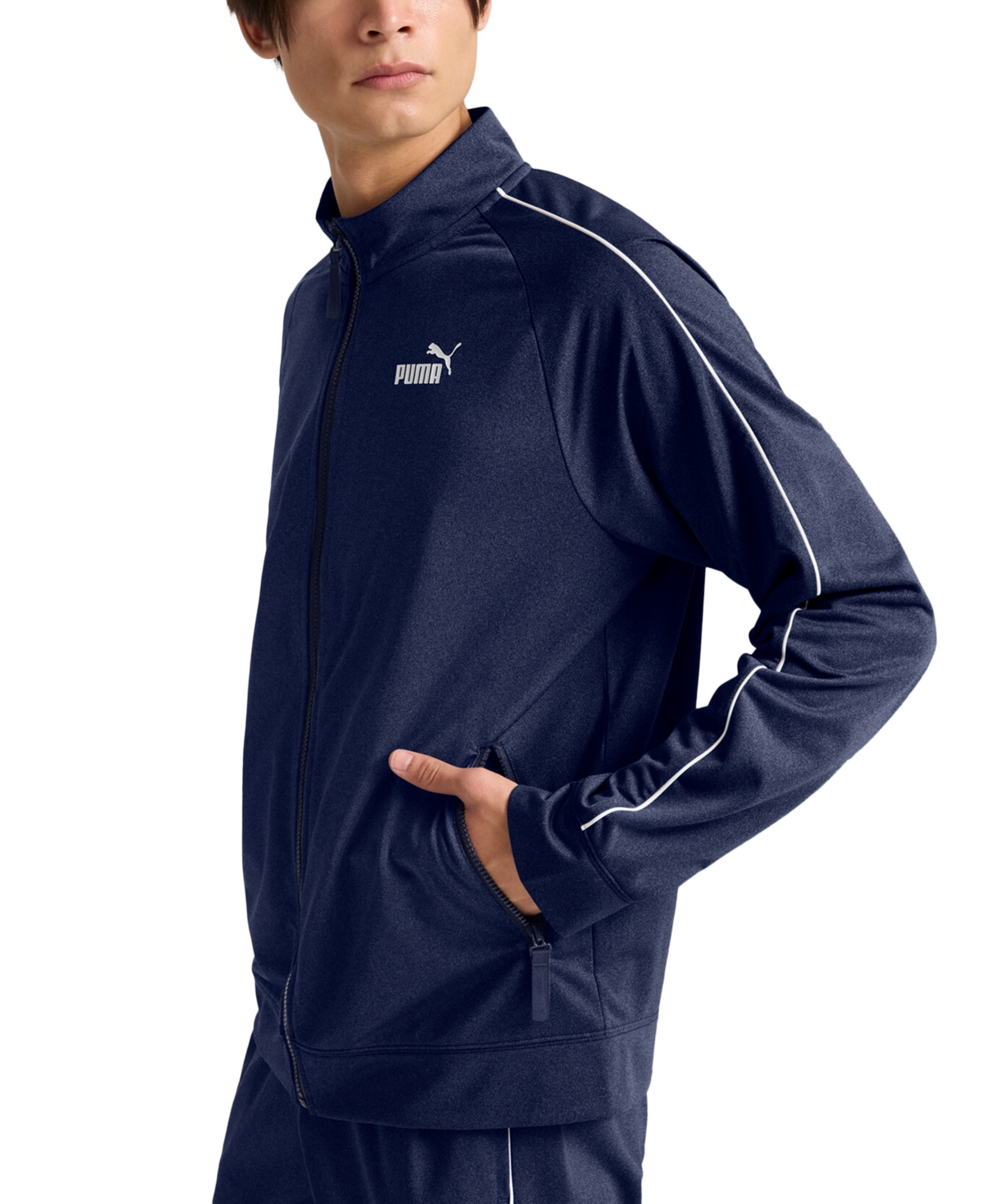 Puma Men's Piped Tricot Jacket In Blue