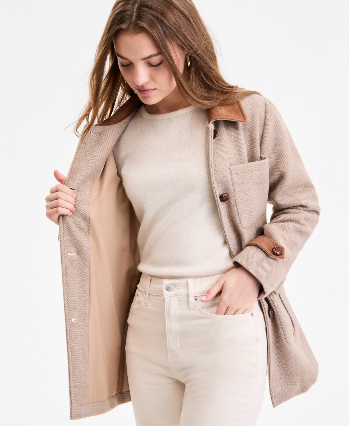 Steve Madden Women's Belted Single-breasted Jacket In Brown