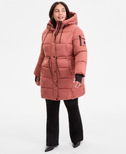 Женские куртки Steve Madden Plus Size Hooded Anorak Puffer Coat