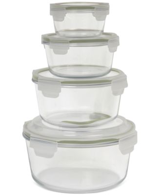 8-Piece Round Glass Food Storage Bowl & Lid Set