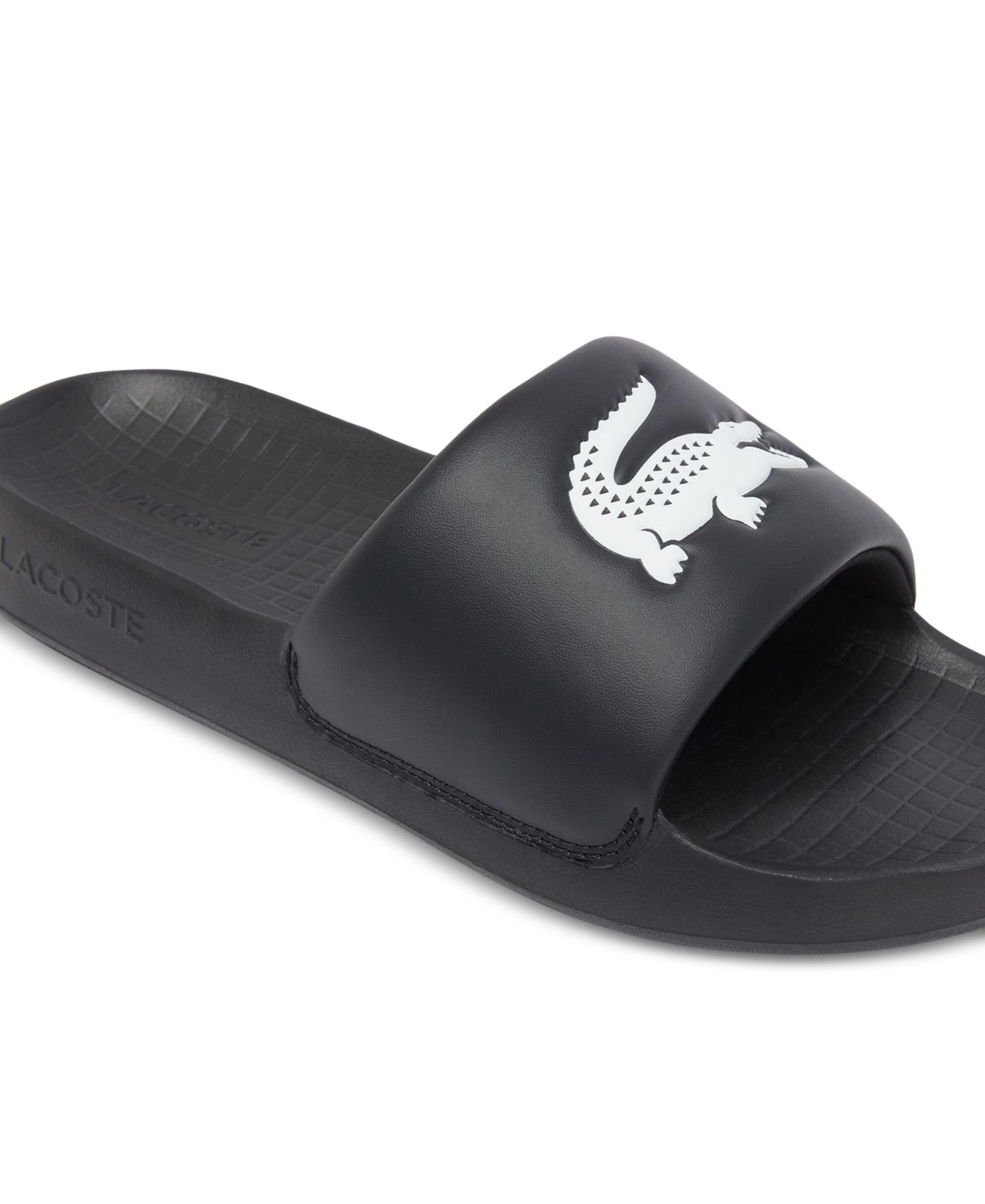 Мужские сандалии Lacoste Logo Serve Slides 1.0, цвет: Чёрный / Белый — фото 5