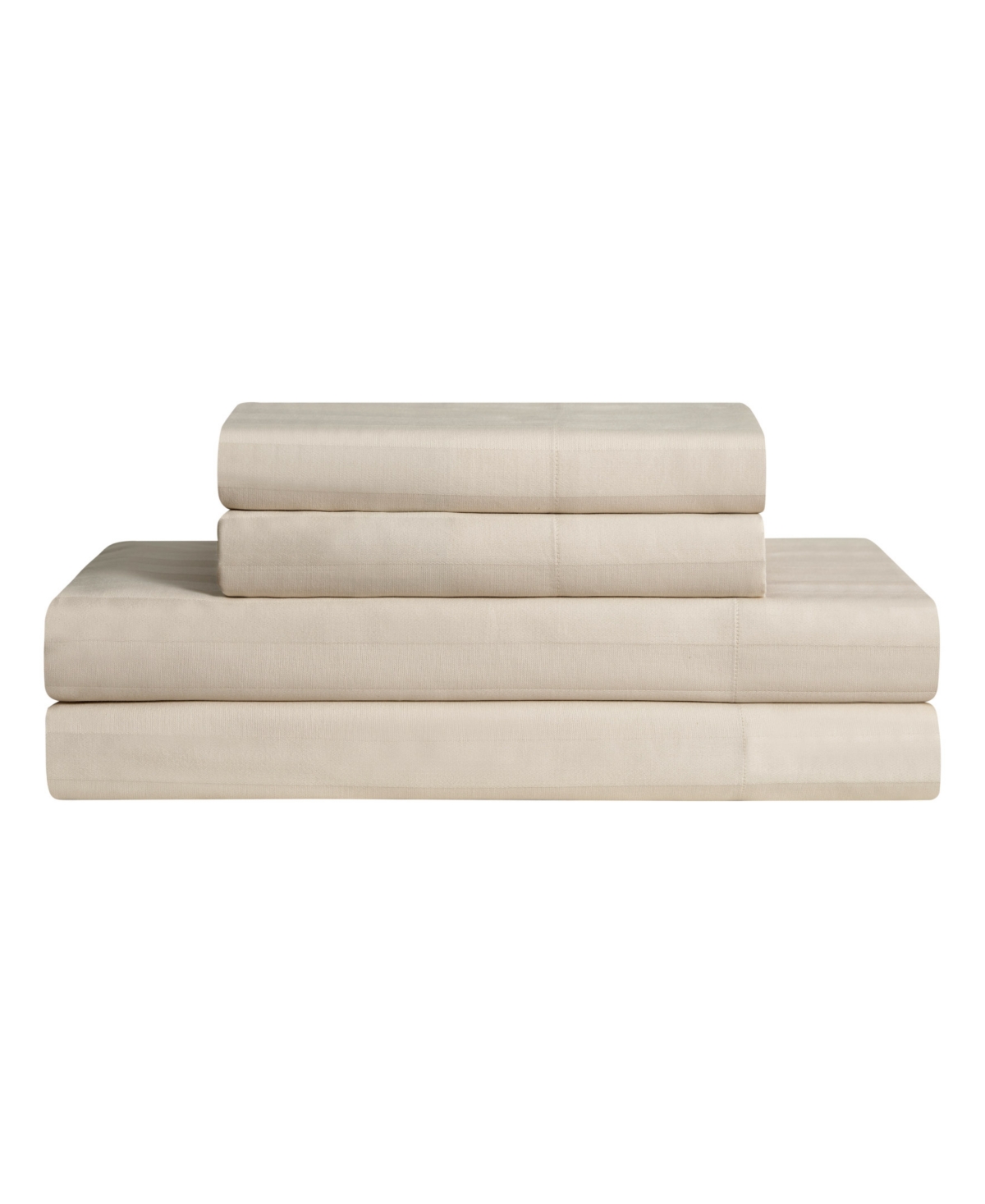 French Connection Damask Stripe 300-thread Count Cotton Sateen 4-pc. Sheet Set, Queen In Beige