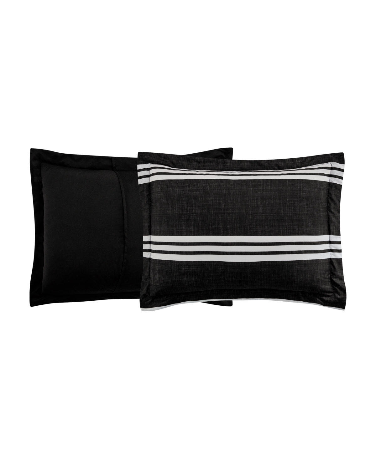 Sunham Aiden Striped 8-pc. Comforter Sets, Exclusively At Macy's In Black,white