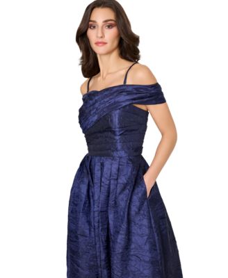 Women's Crushed Taffeta Off-The-Shoulder Dress