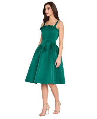 Women's Ruffle Corset-Bodice Fit & Flare Dress