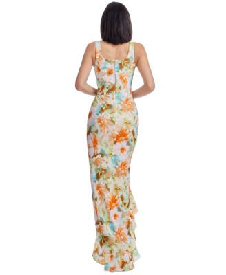 Women's Charlene Square-Neck Ruffle-Trim Gown