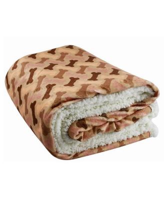 Ultra soft cozy Flannel Paw Print & Sherpa pet Blanket