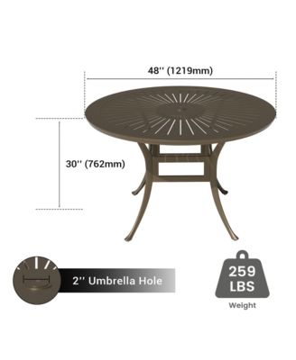48" Patio Dining Table Bistro Table with 2" Umbrella Hole