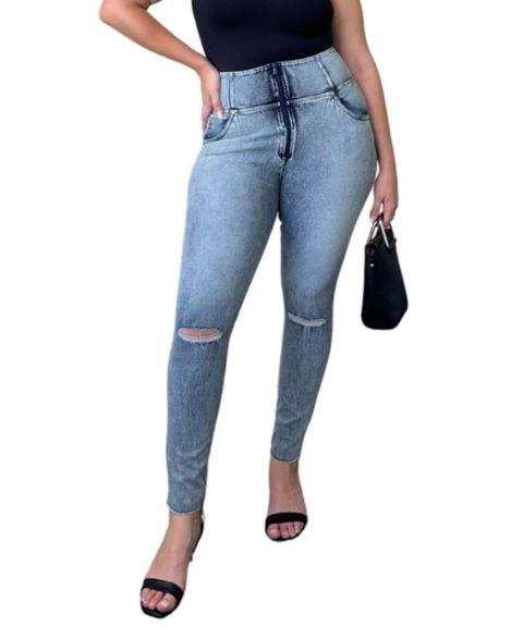 Женские джинсы Freddy Curvy Ripped High-Rise Sculpting Skinny, цвет: Синий