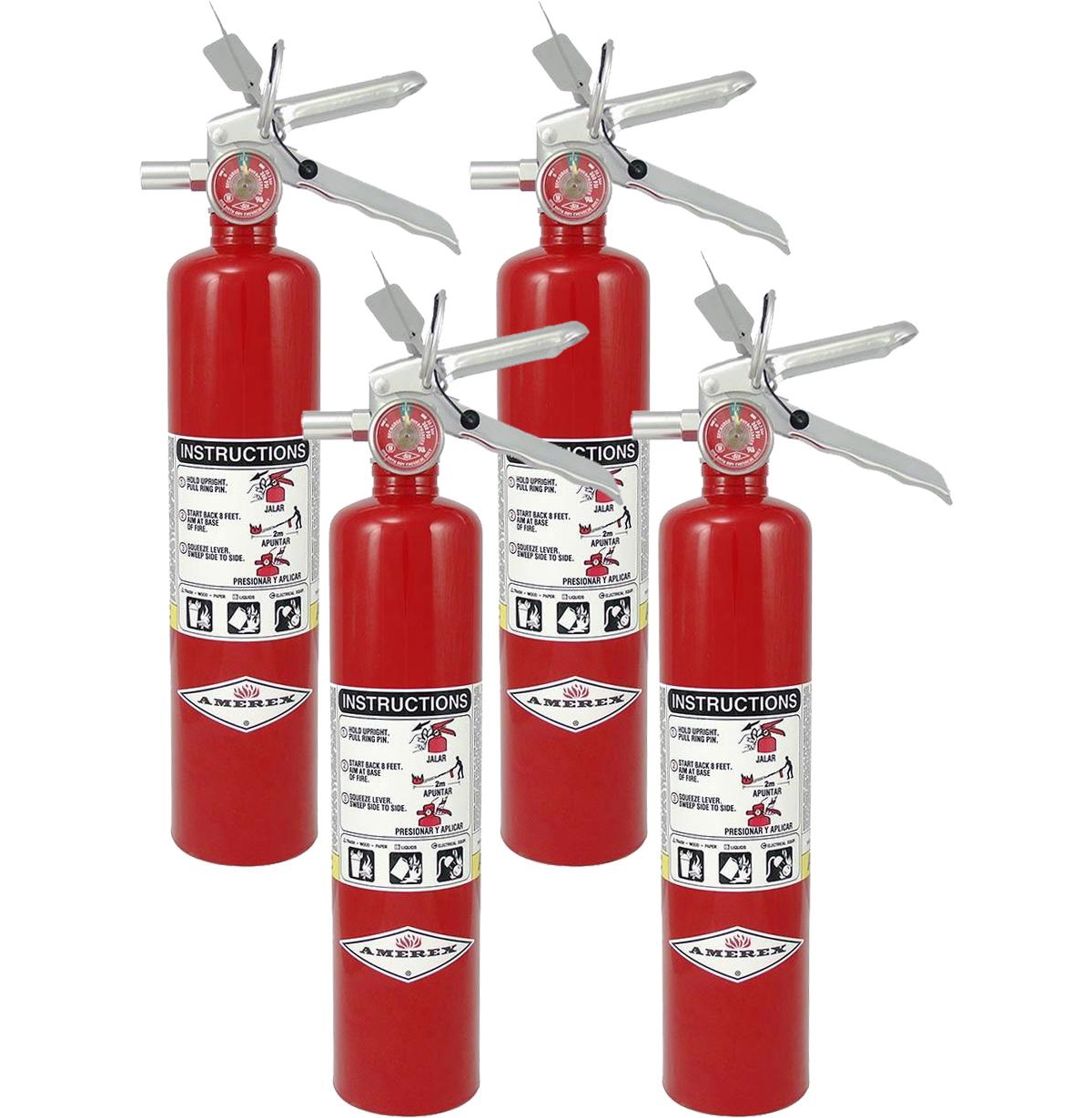 B417T, 2.5lb Abc Dry Chemical Fire Extinguisher with Aluminum Valve & Wall Bracket, Pack of 4