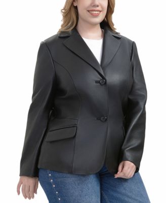 Plus Size Ruth Leather Blazer Jacket
