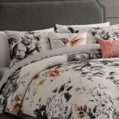 Vintage Bloom Bedding 100% Cotton Sateen 5 Piece King Size Reversible Comforter Set