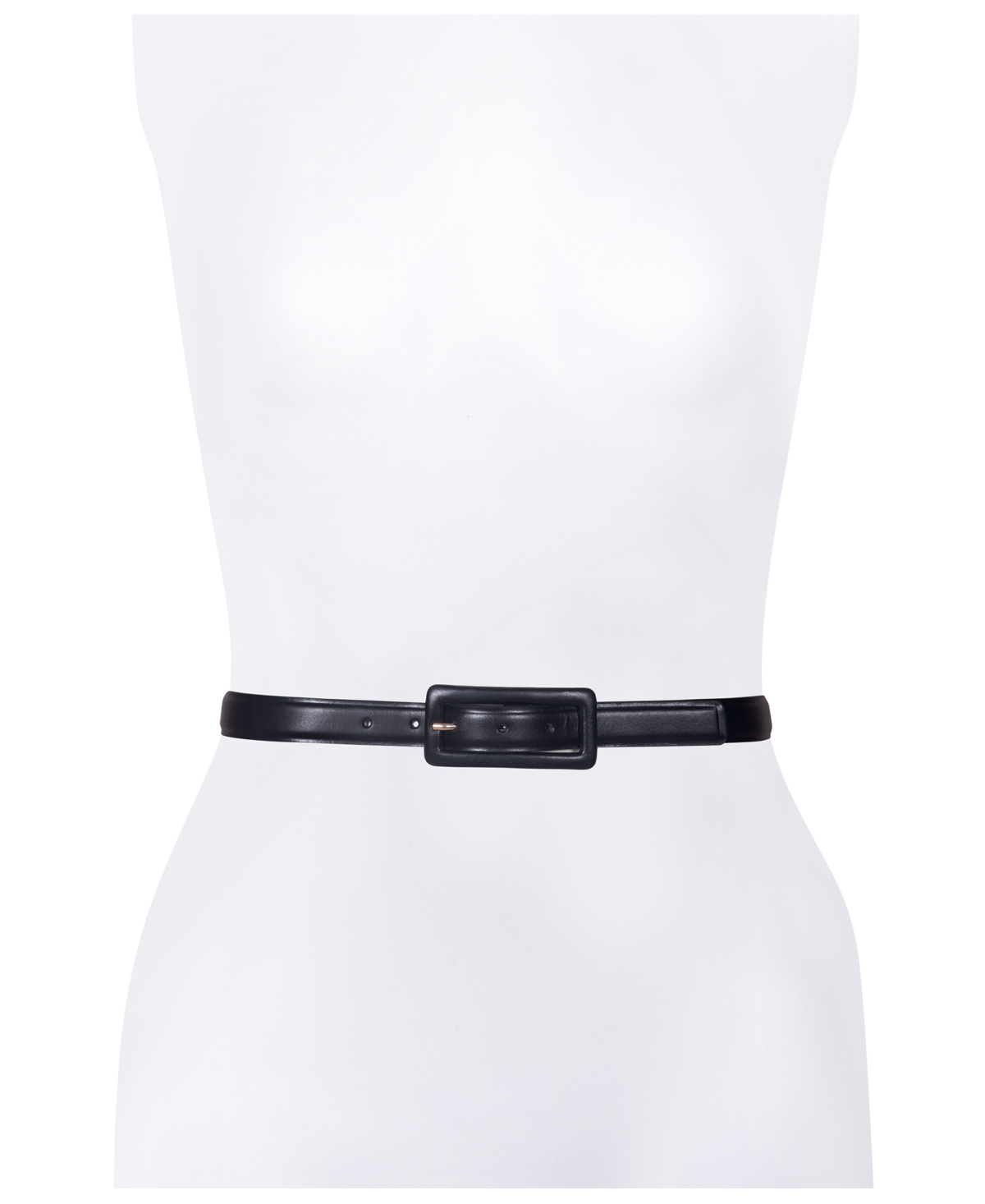 Michael Kors Women's Leather Covered Buckle Belt In Black