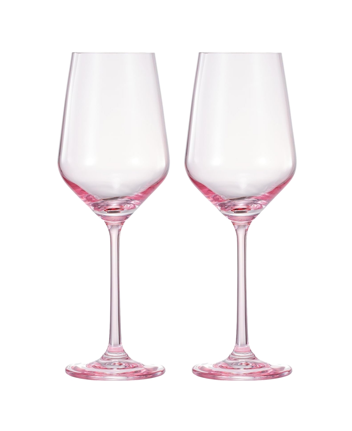 The Wine Savant Contemporary Wine Glasses, Set Of 2 In Poptail Pink
