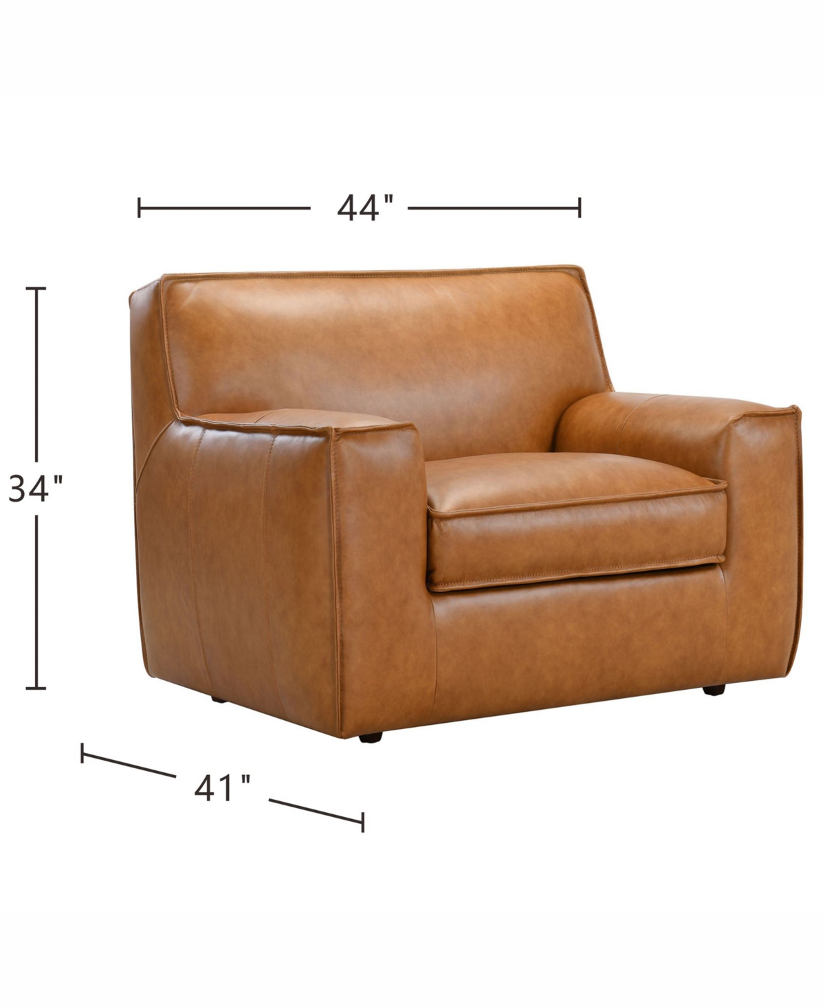 Macy's Glympton 44" Leather Arm Chair, Exclusively At