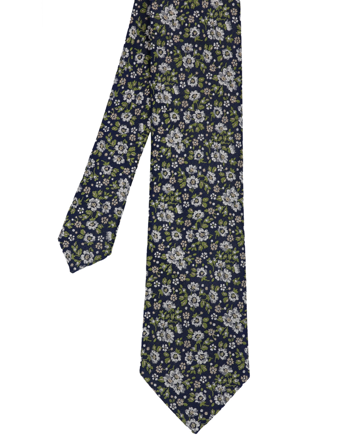 Men's Ditsy Floral Silk Tie - Navy