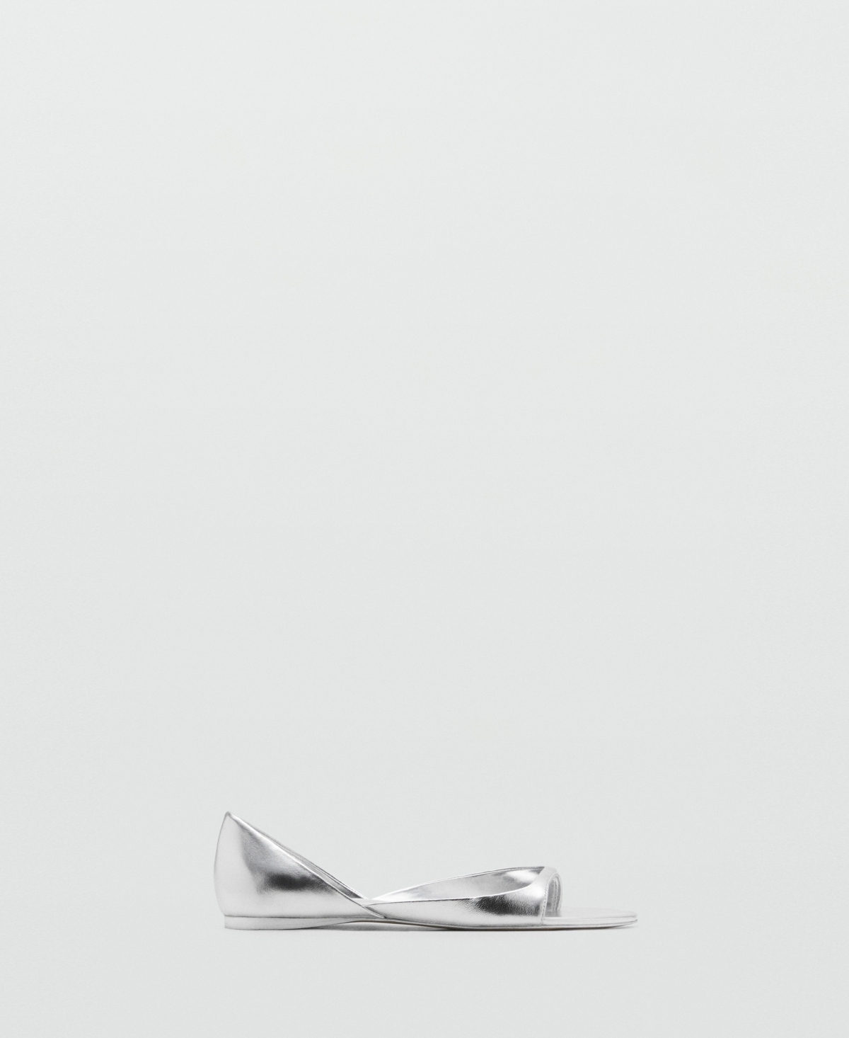 Shop Mango Women's Metallic Leather Sandals In Silver