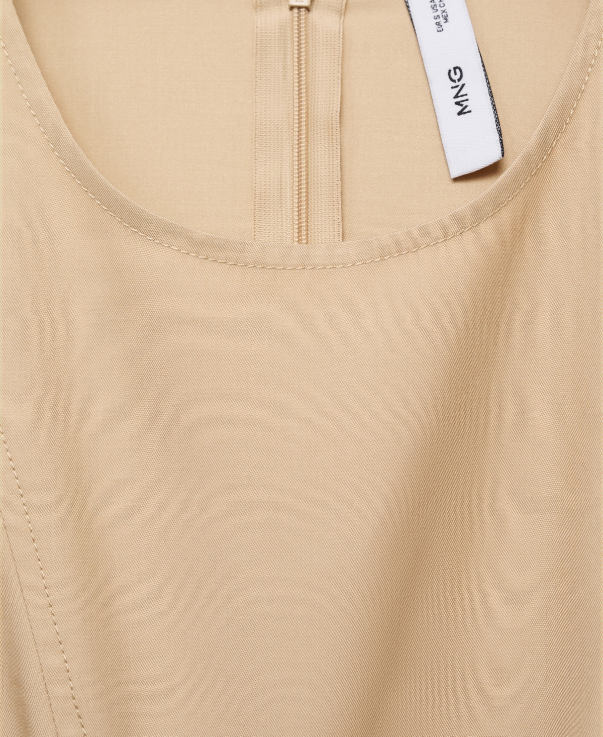 Shop Mango Women's Frayed Hem Asymmetrical Dress In Ecru