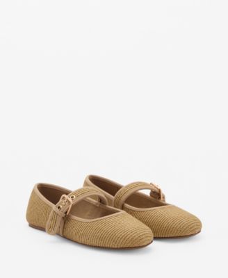 MANGO - Women's Buckle Strap Cotton Shoes