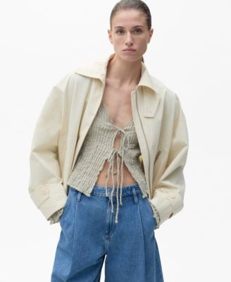 MANGO Women's Bermuda Wide Leg Shorts